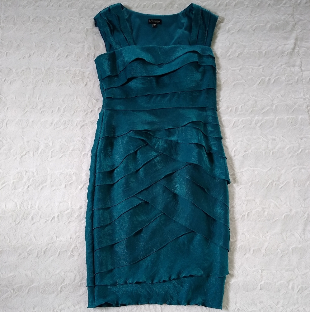 Signature By Sangria Tiered Shimmer Dress